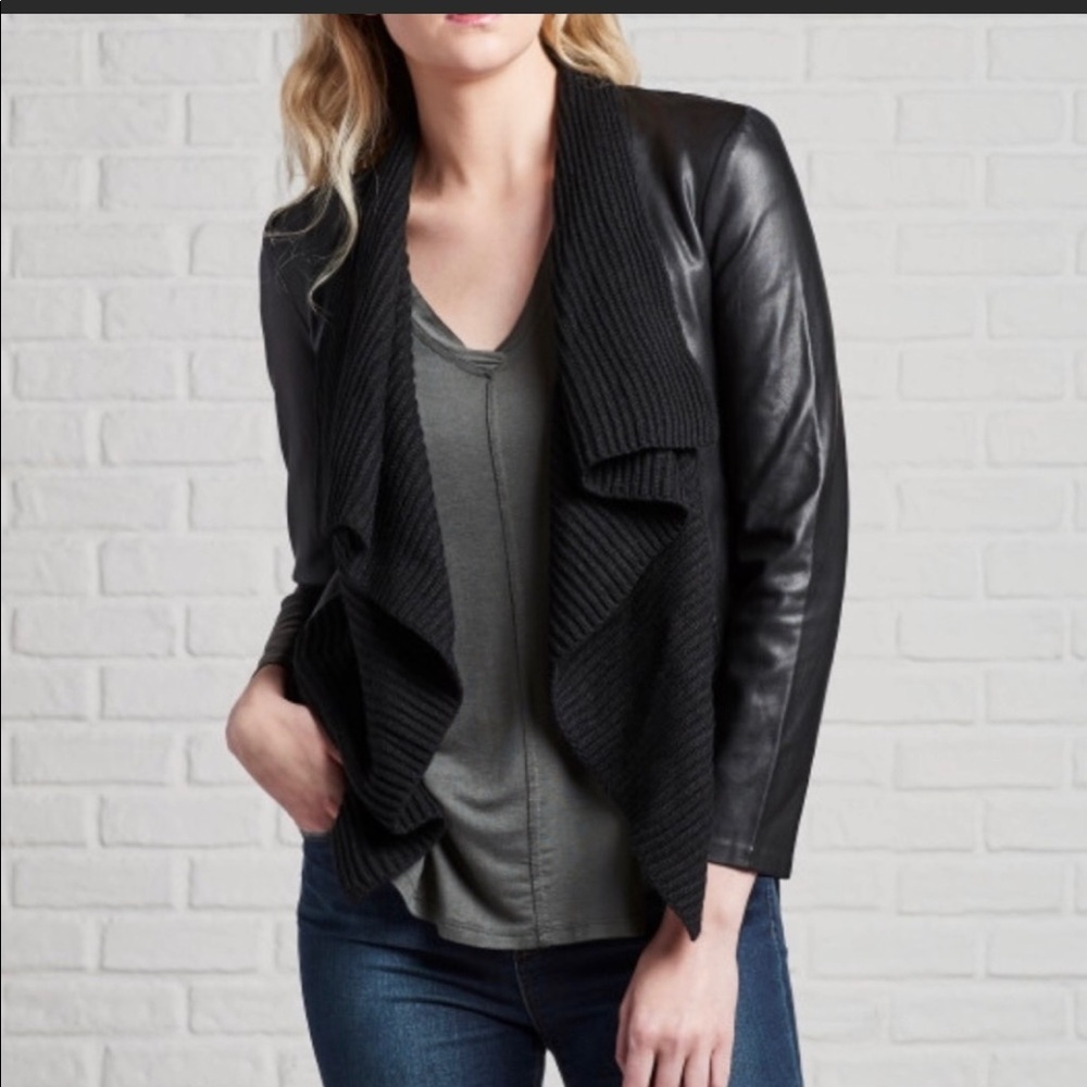 BB Dakota faux leather sweater jacket